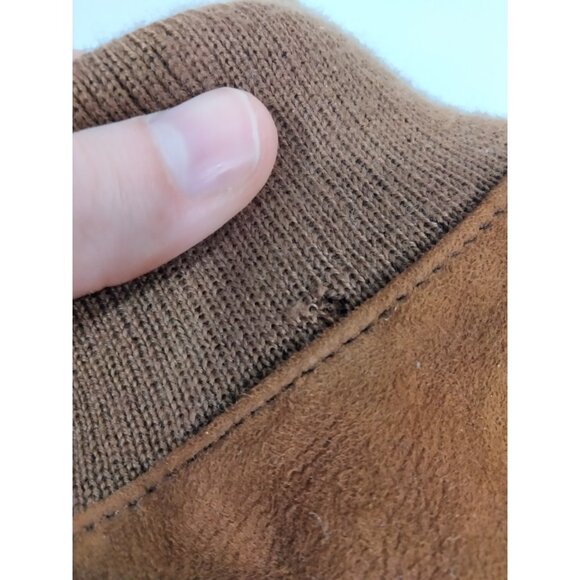 Vtg 90s Polo Ralph Lauren Chocolate Brown Suede Leather Bomber Jacket XXL Flight - Picture 2 of 16